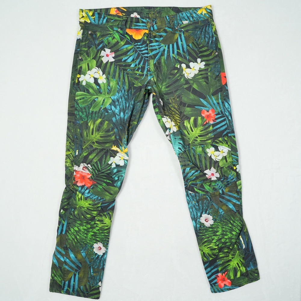 G-STAR RAW ELWOOD X25 MEN'S 5622 TAPERED 33x32 AMAZONE FLORAL PHARRELL